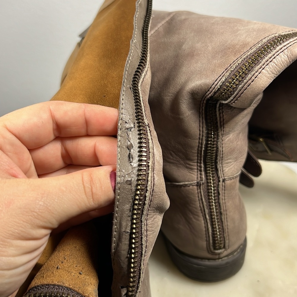 Montana Gavyn Size Grey Leather Riding Boots Sz 8 - Picture 12 of 13